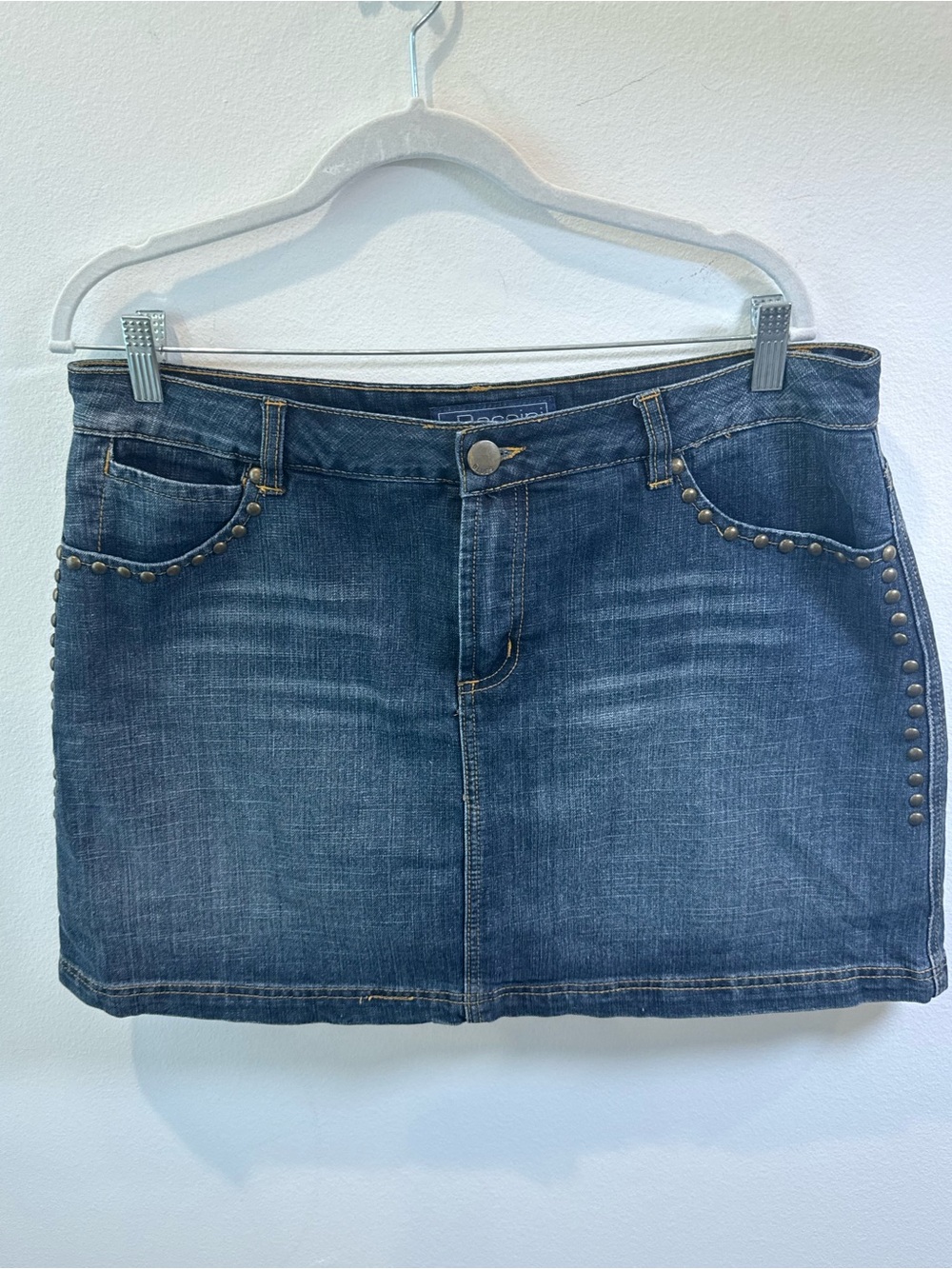 Baccini Y2K Studded Denim Skort Women’s 14P Stretch Jean Mini Skirt